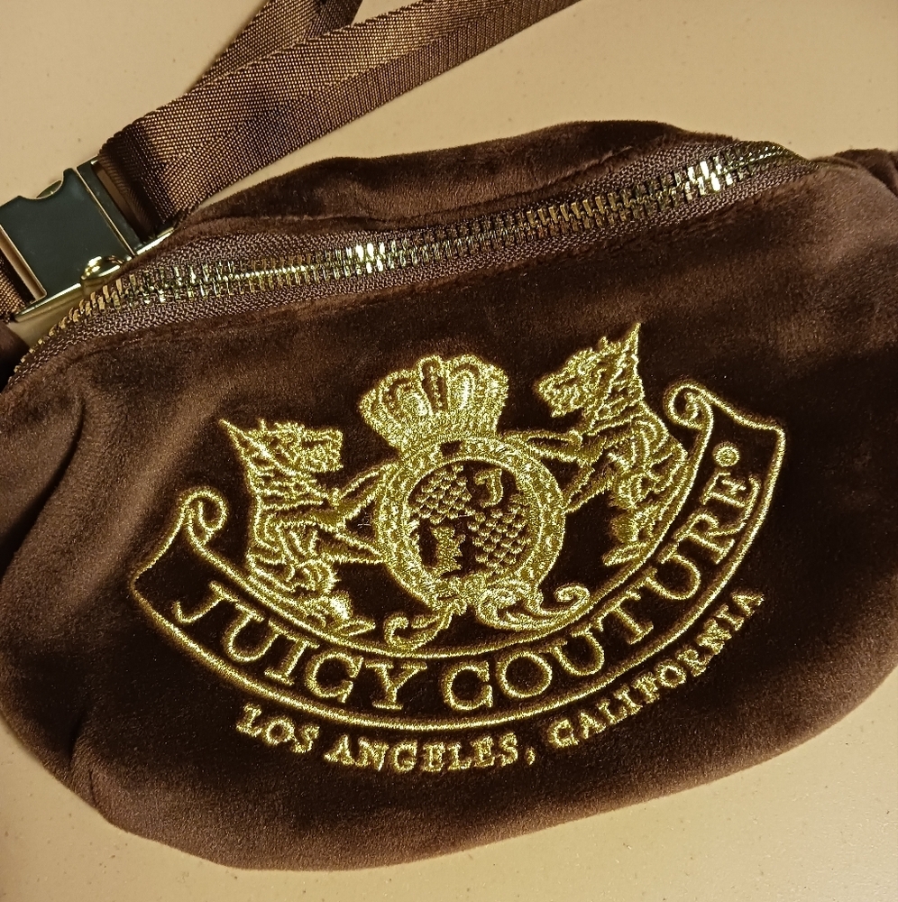 Juicy Couture x Stoney Clover velvet Brown Belt Bag - Picture 11 of 11
